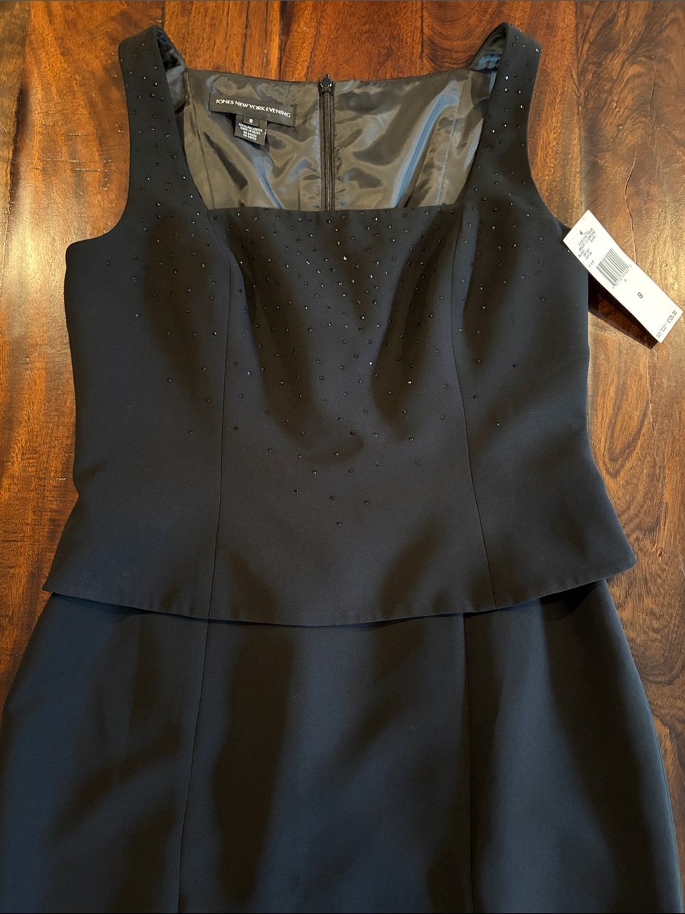 Jones New York Black Maxi Dress with Subtle Beading